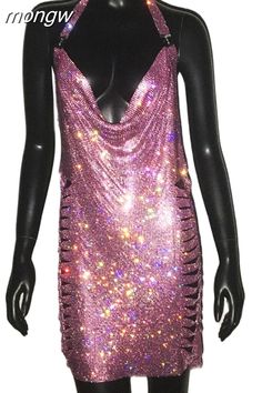 a mannequin with pink sequins on it