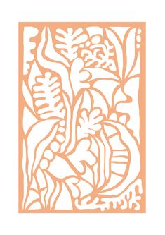 an orange and white paper cut out of leaves