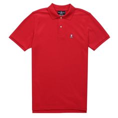 Psycho Bunny classic polo. Made of 100 percent Peruvian pima cotton, our classic polo fits better than any you've worn and will reliably maintain its shape, wash after wash. Classic Cotton Polo Shirt For Golf, Classic Polo Shirt With Polo Collar, Classic Solid Color Golf Tops, Classic Solid Polo Shirt For Golf, Classic Polo Shirt For Golf, Red Cotton Golf Top, Polo Fits, Red Spice, Bunny Man