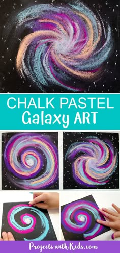 chalk pastel galaxy art project for kids