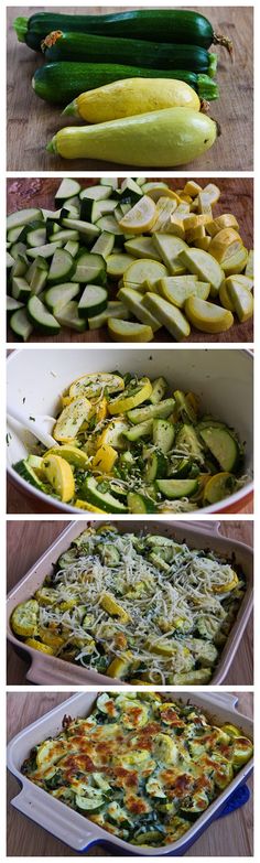 four different types of zucchini and squash