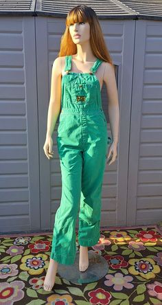 Vintage 70s Washing Dee Cee GREEN Cotton Overalls Sz Small - Etsy Overalls 70s, Womens Overalls, Cotton Overalls, Overalls Women, Green Cotton, Vintage 70s, Green Color, Shoulder Straps, Green Colors