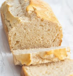 a loaf of bread sitting on top of a piece of paper