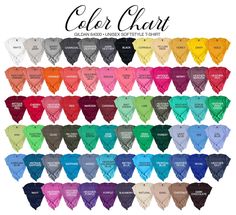 the color chart for different styles of ties