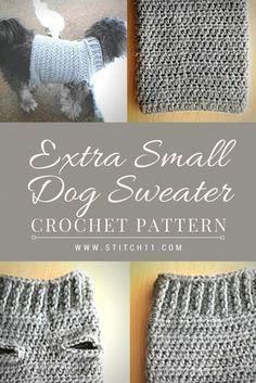 the crochet dog sweater pattern is shown