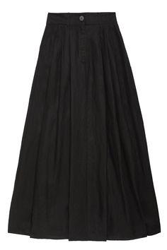 Pleated full skirt with on seam side pockets, belt loops at the waist and a zip fly with a button at the waist. Fabric is 100% tencel. Avery is 5'10", bust 31", waist 24", hip 35", and is wearing a size 0 Parsons School Of Design, Black Crane, Maryam Nassir Zadeh, Study Style, Mara Hoffman, Fashion Deals, Cashmere Coat, Black Button