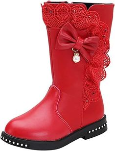 About this item ✨Charming Style: Our girls' boots with lace and bow knot offer a charming style that adds a touch of elegance to any fall and winter outfit. 🎀Lace and Bow Knot Detail: Adorned with lace and a bow knot, these boots provide an extra charm, making them perfect for special occasions and chilly days. 🤩Secure Zipper Closure: Designed with a secure zipper closure, these boots are easy to slip on and off, providing both comfort and style. ❄️Seasonal Versatility: Perfect for fall and wi