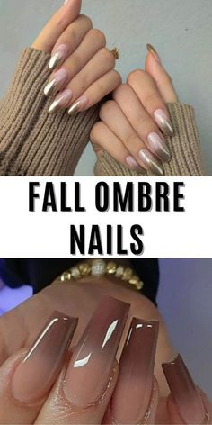 Fall Nails Ideas Autumn Almond Shape, Ombre Fall Nails Acrylic, Brown Ombre Nails Acrylic, Square Burgundy Nails, Ombre Nails Autumn, Burgundy Short Nails, Square Ombre Nails, Almond Nails Ombre