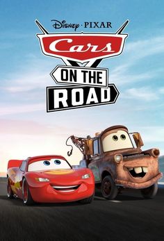 the cars on the road movie poster with characters from disney pixar and lightning