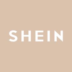 the word shein written in white on a beige background