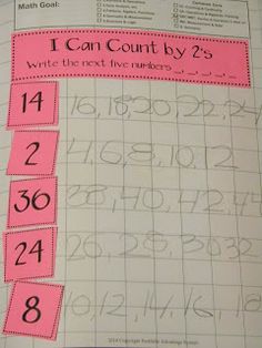 a pink book with numbers on it and the words i can count by 2s