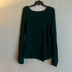 Adorable Dark Green Knit Pullover Sweater. Dry Clean Only Made With In The Usa Soft Knit Green Sweater For Layering, Green Textured Knit Sweater, Green Cable Knit Tops For Layering, Green Cozy Knit Tops, Green Open Knit Crew Neck Top, Cozy Green Knit Top, Cozy Green Textured Knit Sweater, Green Crew Neck Open Knit Top, Green Open Knit Top For Fall