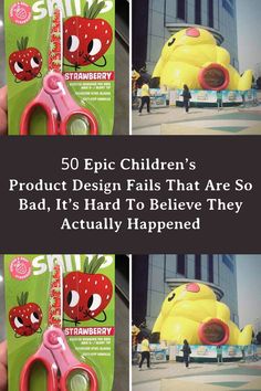 there are pictures of children's products on display