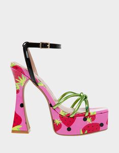 TIKY MULTI Flower Shoes, Betsey Johnson Shoes, Strappy High Heels, Black Pumps Heels, Boot Jewelry, Inner Goddess, Platform Sandals Heels, Black Sandals Heels, Betsy Johnson