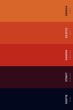 an orange, red and black color palette with the same hues as each other