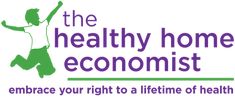 the healthy home ecomistt logo with a person jumping up and holding a stick