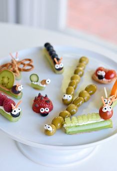 a white plate topped with different types of food