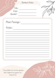 a pink and white note card with an olive branch on the front, and a handwritten