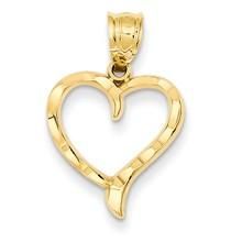 Size: 25 mm long x 15 mm wideMetal: 14k Yellow GoldFinish: Diamond-cut, Textured backFree U.S. Shipping for orders over $50 Protected by our 30-Day Risk Free Returns! Sterling Silver Heart Pendant, Love Pendant, Sterling Silver Heart, Gold Heart, Heart Jewelry, Heart Of Gold, Silver Heart, Heart Charm, Gold Pendant