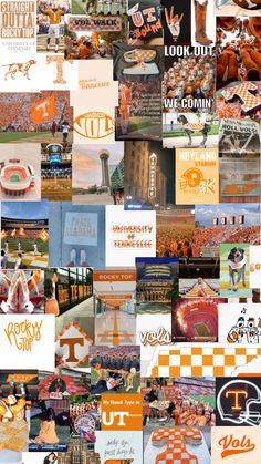 an image of many different pictures with orange and white designs on them, including the university of tennessee logo