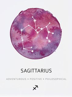 the zodiac sign sagittarius on a watercolor background