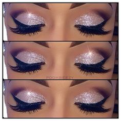 Eyes Pink Glitter Makeup, Maquillage Yeux Cut Crease, Makeup Idea, Glitter Makeup, Maternity Shoot, Prom Makeup