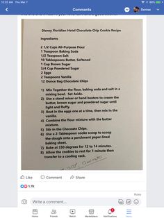 an image of a recipe book on facebook