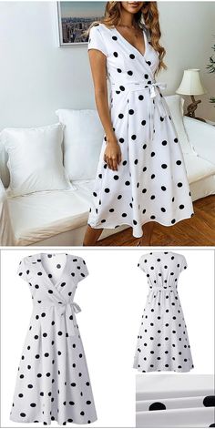 Vintage Dresses Casual, Vintage Long Dress, Vintage Maxi Dress, Long Sleeve Short Dress, Dresses 2024, Polka Dress, White Dress Summer, Dresses Summer, Maxi Dresses Casual