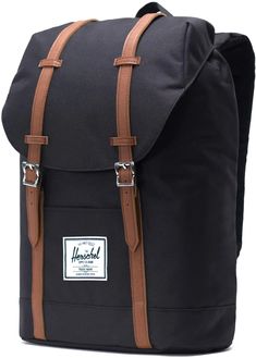 Retreat into your favorite escape with the Herschel Supply Retreat Backpack. With multiple pockets and made from recycled materials, this backpack if perfect for your daily journeys. Brown Everyday Backpack With Functional Pockets, Casual Black Luggage With Sleeve, Brown Nylon Standard Backpack, Black Rectangular Backpack With Luggage Sleeve, Casual Brown Backpack With Luggage Sleeve, Brown Casual Luggage With Sleeve, Black Travel Backpack With Functional Pockets, Everyday Brown Bag With Functional Pockets, Casual Black Nylon Luggage