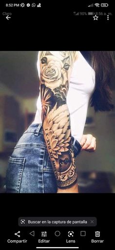 a woman with a tattoo on her arm