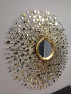 a mirror that is sitting on the wall