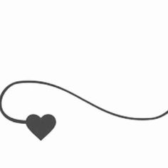 a black and white drawing of a heart on a string