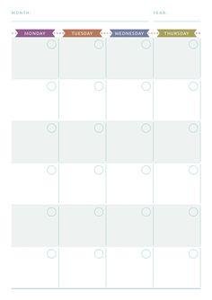 a printable weekly planner with circles and arrows