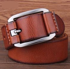 High Quality Full Grain Leather Belt Item Type: Belts Department Name: Adult Belts Material: Cowskin Gender: MEN Belt Width: 3.8cm / 1.50 inch Style: Casual Pattern Type: Solid Buckle Length: 6cm / 2.36 inch Buckle Width: 5.5cm / 2.17 inch color: black brown orange product name: men genuine leather belt style: real leather 150 size: XXL XL XXXL leather: black leather type: wide fashion buckle: with silver buckle Luxury Masculine Leather Belt Buckles, Luxury Leather Masculine Belt Buckles, Mens Designer Belts, Plus Size Belts, Cowboy Belt, Belt Men, Designer Belt, Designer Belts, Casual Belt