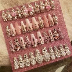 Hime Gyaru Nails, Gyaru Nails, Elegant Touch Nails, Business Nails, Stylish Nails Designs, Pretty Gel Nails, Really Cute Nails, Bling Acrylic Nails, Gem Nails