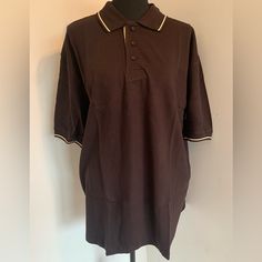 Brand New Nwt Xxxl Color: Coffee Brown Brown Cotton Short Sleeve Polo Shirt, Classic Brown Polo Collar Shirt, Brown Collared Cotton T-shirt, Brown Polo Collar Cotton Shirt, Brown Cotton Polo Collar Shirt, Scott Brown, Polo Shirt Colors, Color Coffee, Coffee Brown