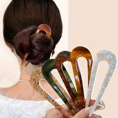 Vintage Hairpin Acetic Acid U-shaped Hair Stick Headwear, Minimalist Hair Bun Maker Hair Accessories Hair Curling Tools, Bun Maker Hairstyles, Eva Hair, Hair Bun Maker, Ideal Girl, U Shaped Hair, Bun Maker, Party Hair Accessories, Hair Stick