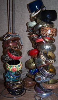 Bangels and Bracelets Oh My! Jewelry Storage Ideas, Organizing Jewelry, Jewelry Closet, Dope Jewelry Accessories, Dope Jewelry, Funky Jewelry, Jewelry Lookbook, Organizing Ideas, Instagram Live