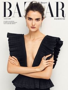 an image of a woman on the cover of bazaar magazine