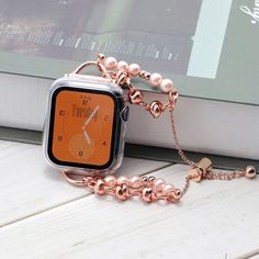 Pearl Strap for Apple Watch Ultra Band Women Beaded Elastic Jewelry Stretch SE 8 Trendy Gold Beaded Watch Bands, Trendy Beaded Apple Watch Band As Fashion Accessory, Trendy Beaded Gold Apple Watch Band, Trendy Beaded Apple Watch Band, Trendy Gold Beaded Apple Watch Band, Apple Watch Ultra, Band Fits, Apple Watch Case, Watch Ultra