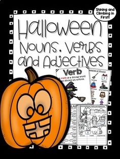 a halloween themed poster with words and pictures