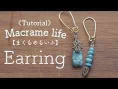 earrings made with macrame and turquoise beads