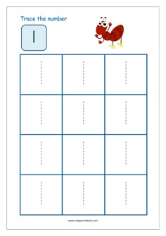 a printable worksheet for numbers 1 - 10 with the number one on it