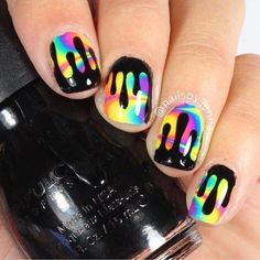 Nails Dipped, Stickers For Nails, Kids Nail Designs, Rainbow Nail, Nail Vinyls, Drip Nails, Nails For Kids, Summer Acrylic Nails, Rainbow Nails