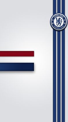 the chelsea logo is shown in red, white and blue on an official team uniform