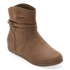 These St. John's Bay women's Kumba slouch boots are an ultra-chic yet comfy style you'll love wearing in cooler temps. They feature a flat traction sole for extra stability, a memory foam insole for greater comfort, a buckle overlay and pull-on design. Wear them with leggings or boots and a turtleneck. Features: Memory FoamAdditional Information: Traction Sole Provides Extra StabilityClosure Type: Pull OnFootwear Technology: Memory Foam InsoleShaft Circumference: 9 1/2 InchesBoot Shaft Height: 6 Slouch Boots, Boots White, Slouched Boots, Comfy Fashion, Memory Foam, Heel Height, Turtle Neck, Leggings, Women Shoes