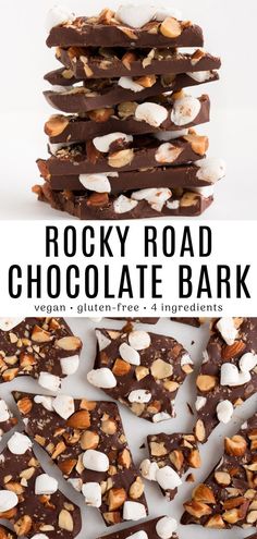 rocky road chocolate bark is an easy and delicious treat that's ready to be eaten