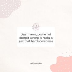 leslie ⋒ work from home mama on Instagram: “you’re doing great mama. sometimes it’s just really hard. and you’re tired and that’s ok. you’re doing great ♥️ #mama #youredoinggreat…” Tired Mama, Tired Mom Quotation, New Mom Quotes, Mama Quotes, Tired Mom, Motherhood Journey, Mental And Emotional Health, Mom Quotes