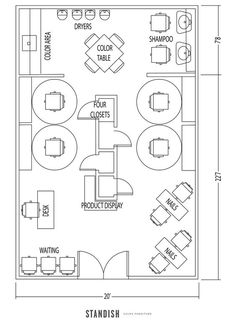 the standard floor plan for a salon