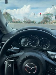 the dashboard of a car with gauges and dash lights